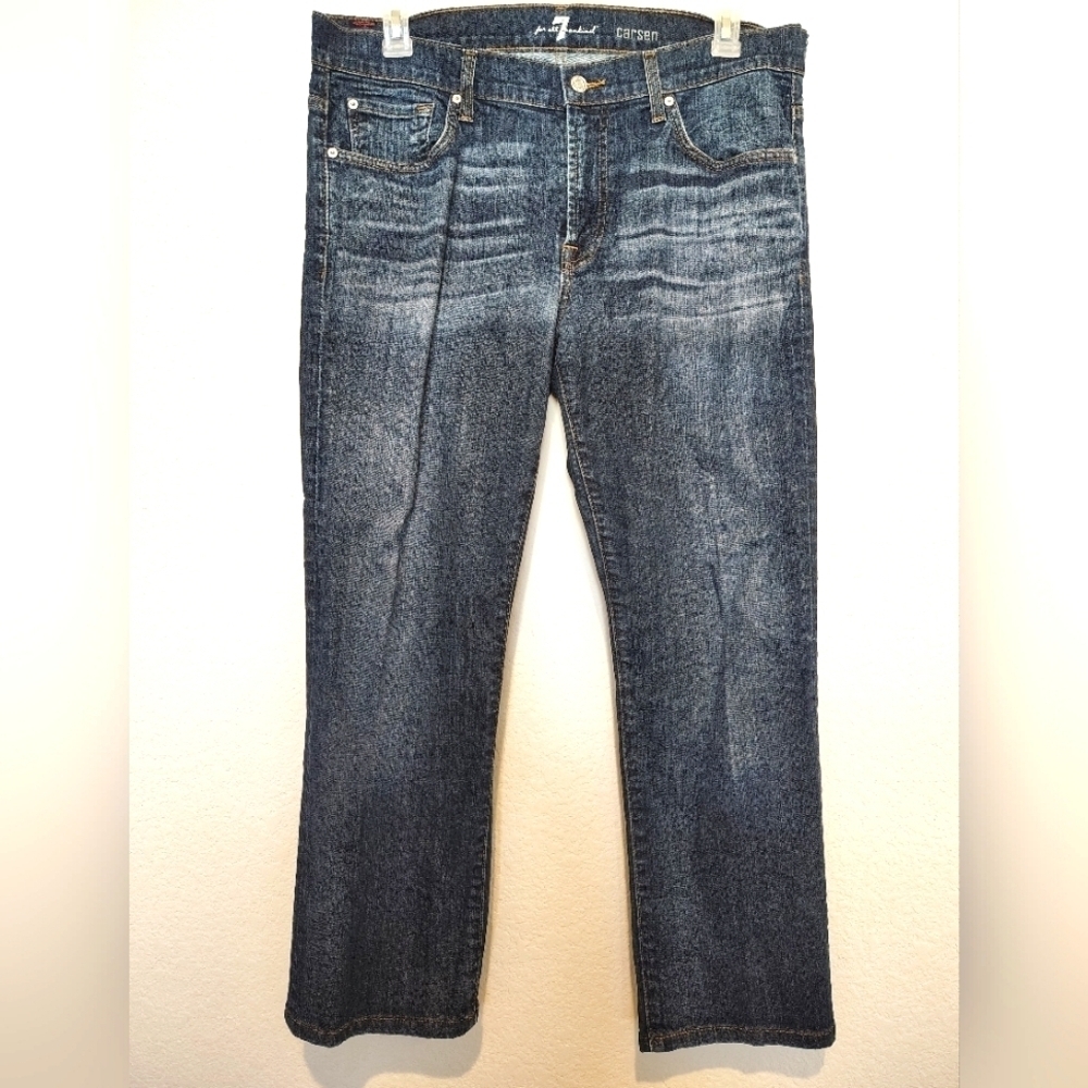 7 For All Mankind Men's Dark Blue Relaxed Jeans